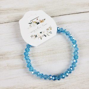 Handmade Stretch 2mm Bead Bracelet - Sky Blue